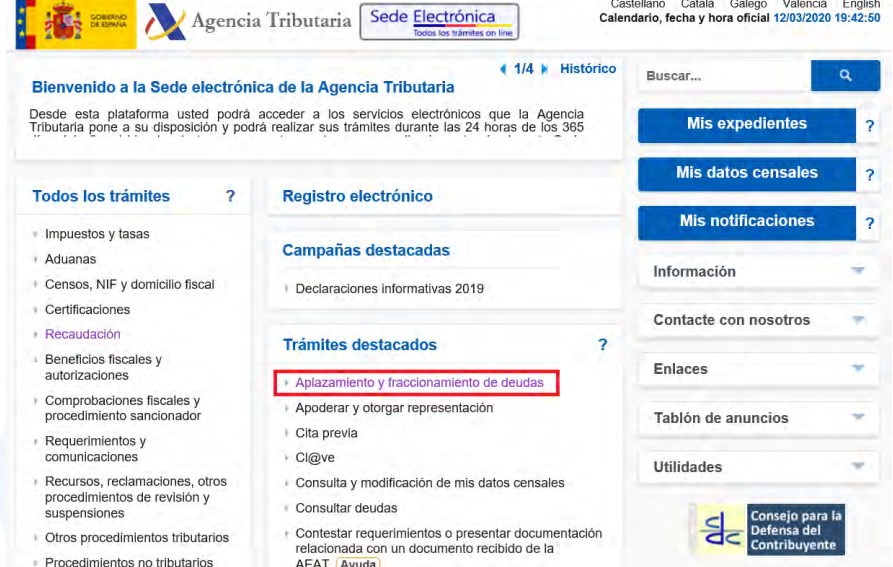 solicitar el aplazamiento de impuestos